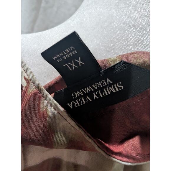 Simply Vera Wang Women's Size XXL 2XL Shirred Satin Shell Cami Tank Top Blouse - Picture 7 of 13